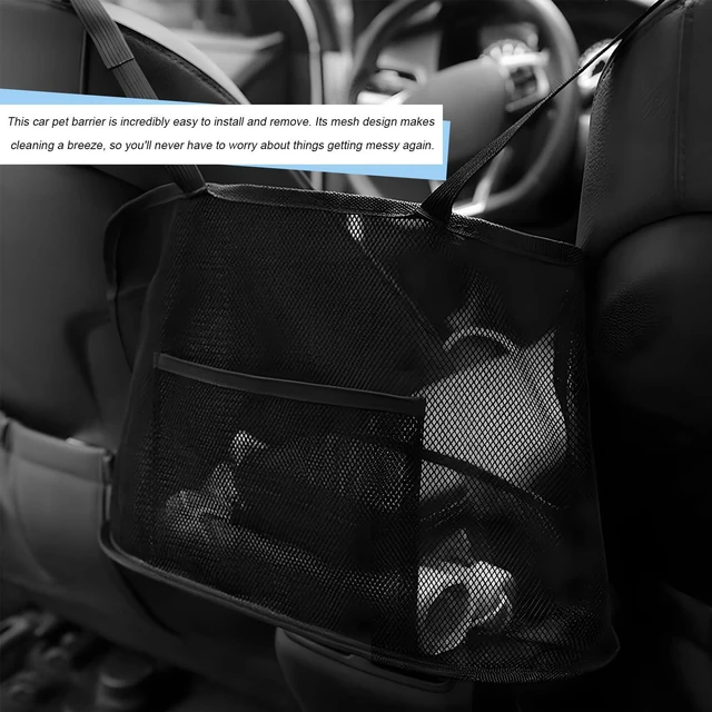 Alt view image 6 of 6 - Car Net Pocket Handbag Holder, Large Capacity Mesh Organizer Auto Storage Pocket Between Front Seats, Vehicle Interior Netting Pouch Backseat Barrier for Phone Purse Document