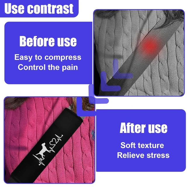 Alt view image 4 of 6 - 2PCS Car Seat Belt Covers for Neck Shoulder Protection, Dog | Breathable Soft Seat Strap Cushion Pad, Universal Safety Vehicle Interior Harness Pad Accessories for Cars, SUVs, Trucks