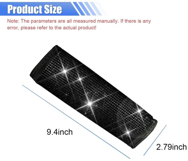 Alt view image 2 of 6 - 2PCS Bling Car Seat Belt Covers, Rhinestone Crystal Vehicle Seat Strap Cushion, Glitter Car Seatbelt Shoulder Protection Pad, Auto Interior Decoration Accessory for Cars, Trucks (Black)