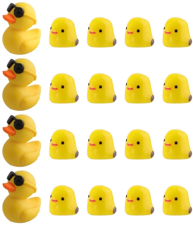 Main image of Mini Ducks Car Dashboard Decors, 20 Pieces Cute Rearview Mirror Ornaments, Funny Interior Car Accessories with Adhesive Stickers for Automotive Window Home Garden Decorations(Black)