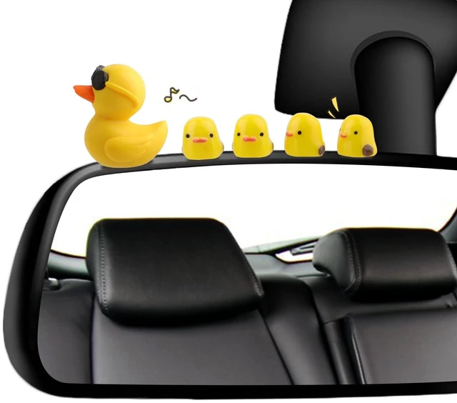 Alt view image 3 of 7 - Mini Ducks Car Dashboard Decors, 20 Pieces Cute Rearview Mirror Ornaments, Funny Interior Car Accessories with Adhesive Stickers for Automotive Window Home Garden Decorations(Black)