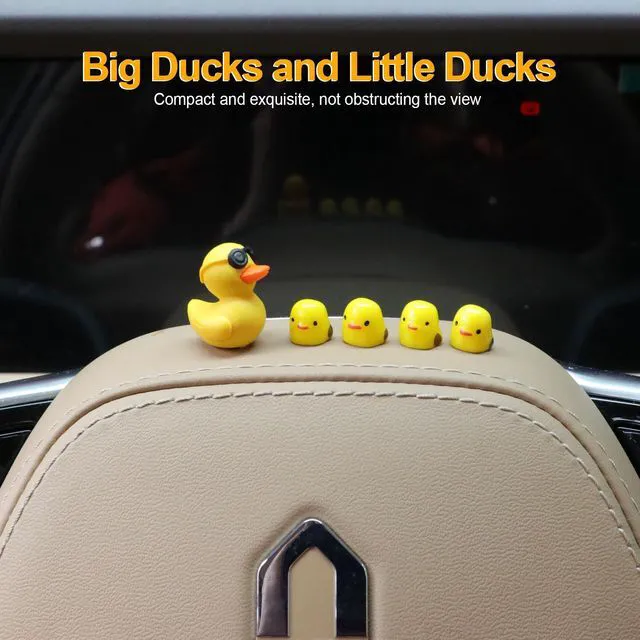 Alt view image 4 of 7 - Mini Ducks Car Dashboard Decors, 20 Pieces Cute Rearview Mirror Ornaments, Funny Interior Car Accessories with Adhesive Stickers for Automotive Window Home Garden Decorations(Black)