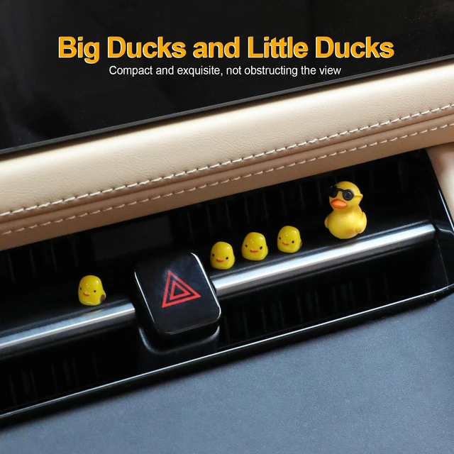 Alt view image 6 of 7 - Mini Ducks Car Dashboard Decors, 20 Pieces Cute Rearview Mirror Ornaments, Funny Interior Car Accessories with Adhesive Stickers for Automotive Window Home Garden Decorations(Black)