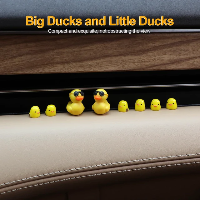 Alt view image 7 of 7 - Mini Ducks Car Dashboard Decors, 20 Pieces Cute Rearview Mirror Ornaments, Funny Interior Car Accessories with Adhesive Stickers for Automotive Window Home Garden Decorations(Black)