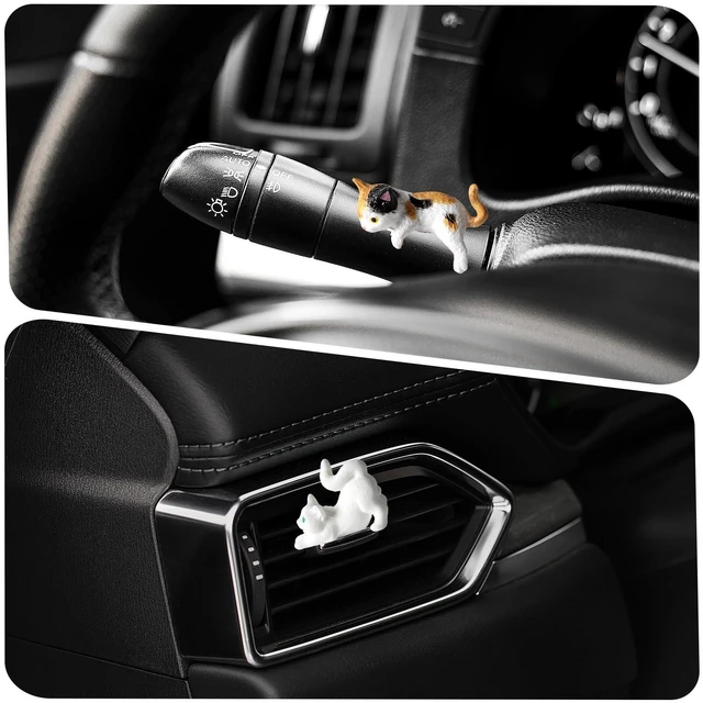 Alt view image 6 of 7 - Cute Cat Dashboard Decor Set of 6 - Mini Resin Car Interior Accessories, Funny Rearview Mirror Ornament & Kawaii Desk Decor for Boys girls, Universal Vehicle Car Decorative Gift (Style 3)