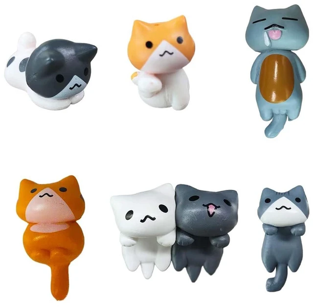 Main image of 6PCS Car Cute Cat Decorations, Fun Car Rear View Mirror Ornaments, Cat Figurines Set Dashboard Decorations, Universal Auto Interior Accessories for Vehicle Home Desk Office (6PCS)