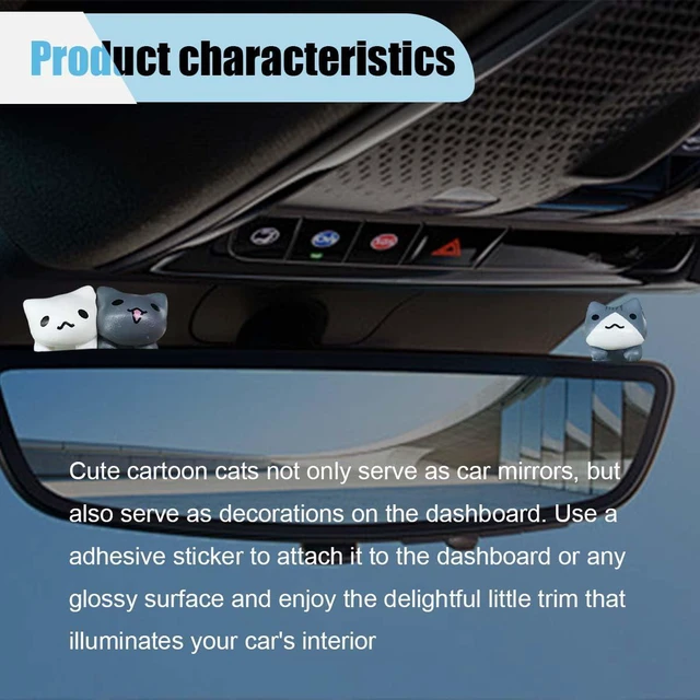 Alt view image 4 of 6 - 6PCS Car Cute Cat Decorations, Fun Car Rear View Mirror Ornaments, Cat Figurines Set Dashboard Decorations, Universal Auto Interior Accessories for Vehicle Home Desk Office (6PCS)