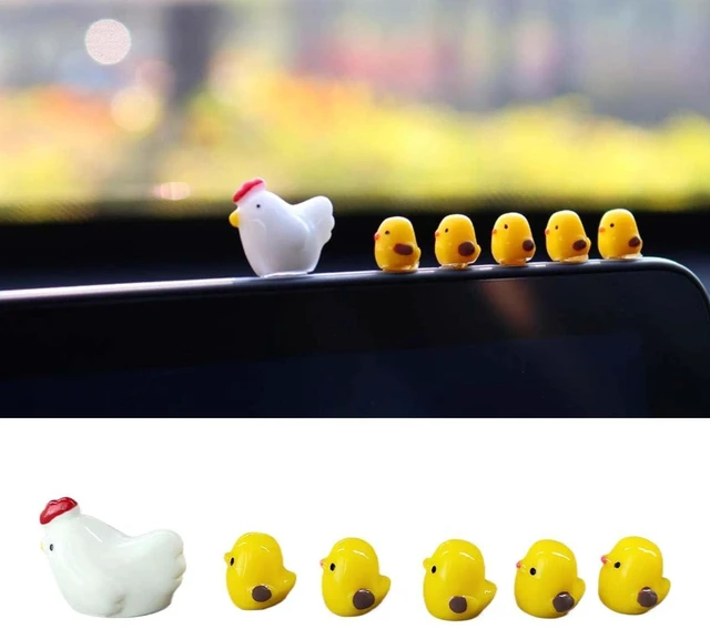 Main image of 6PCS Mini Chickens Car Dashboard Decorations, Funny Car Rearview Mirror Ornaments, Cute Hen Chicks Dashboard Accessories, Automotive Interior Decoration for Home Office Garden (6PCS)