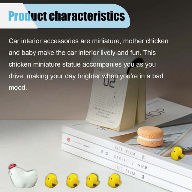 Alt view image 3 of 6 - 6PCS Mini Chickens Car Dashboard Decorations, Funny Car Rearview Mirror Ornaments, Cute Hen Chicks Dashboard Accessories, Automotive Interior Decoration for Home Office Garden (6PCS)