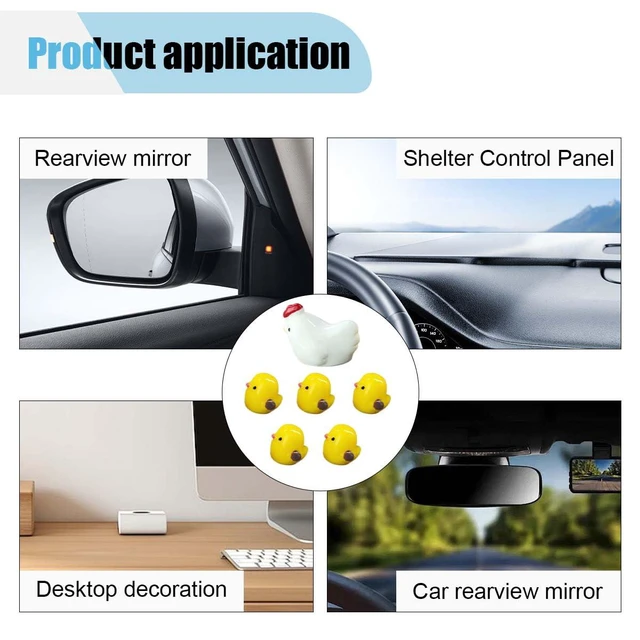 Alt view image 5 of 6 - 6PCS Mini Chickens Car Dashboard Decorations, Funny Car Rearview Mirror Ornaments, Cute Hen Chicks Dashboard Accessories, Automotive Interior Decoration for Home Office Garden (6PCS)