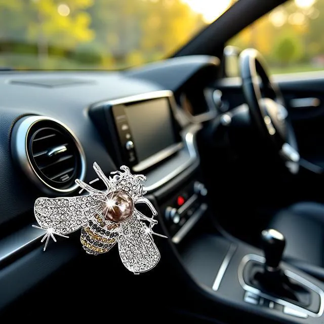 Alt view image 4 of 7 - Shiny Bee Vent Clips, Crystal Bee Car Air Freshener Vent Clip Car Bling Interior Decoration Rhinestone Cars Bling Accessories Aroma Diffusers