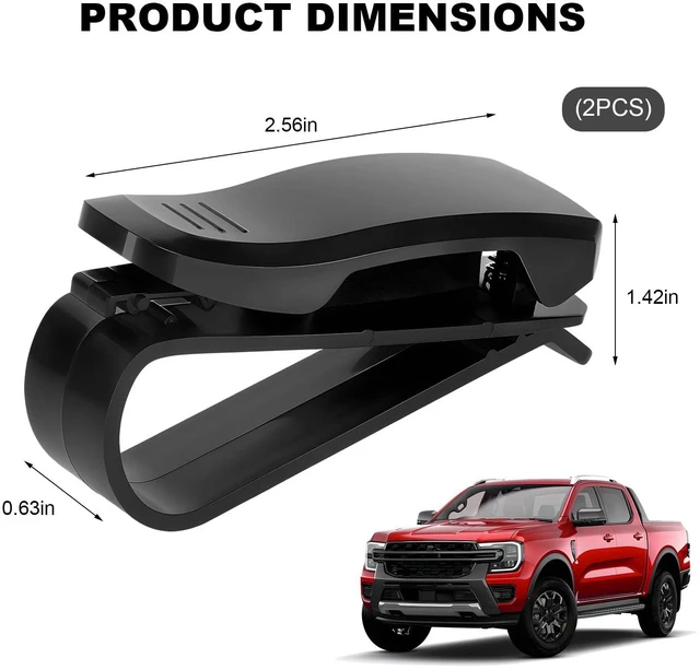 Alt view image 2 of 6 - 2 PCS Sunglass Holder for Car Sun Visor, Eyeglasses Hanger Mount Visor Organizer with Ticket Card Clip, Universal Glasses Hanger Clip Auto Interior Accessories for Car SUV Truck