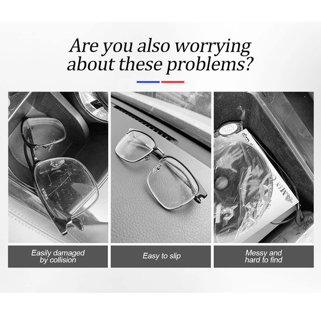 Alt view image 4 of 6 - 2 PCS Car Glasses Holder, Bling Sun Visor Clip, Pink | 3.05x1.34x1.93 Inch, most sun visors, ABS/rhinestones, ticket card slot, 180° rotation, interior accessories