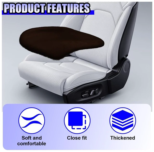 Alt view image 4 of 6 - Car Seat Cushion, Breathable Soft Faux Fur Auto Driver Seat Cover, Fluffy Warm Comfort Front Seats Protector Pad, Universal Car Interior Accessories for Truck Home Office (Coffee)
