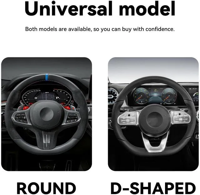 Alt view image 7 of 7 - 14.5-15 Inch Rhinestone Steering Wheel Cover, Style B, Gray | leather contact surface, elastic slip-on fit, anti-slip inner layer, fits matching diameters, car interior accessories