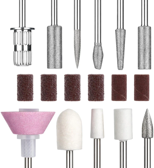 Main image of 11 Pcs Nail Drill Bits, Nail Drill Tips Buffer Bit for Nails Drills 3/32 Inch Nails File Drilles Nailes Drills Bits Sets Professional for Arylicnail Finishing Salon Electronic Manicure, Nailmanicure.