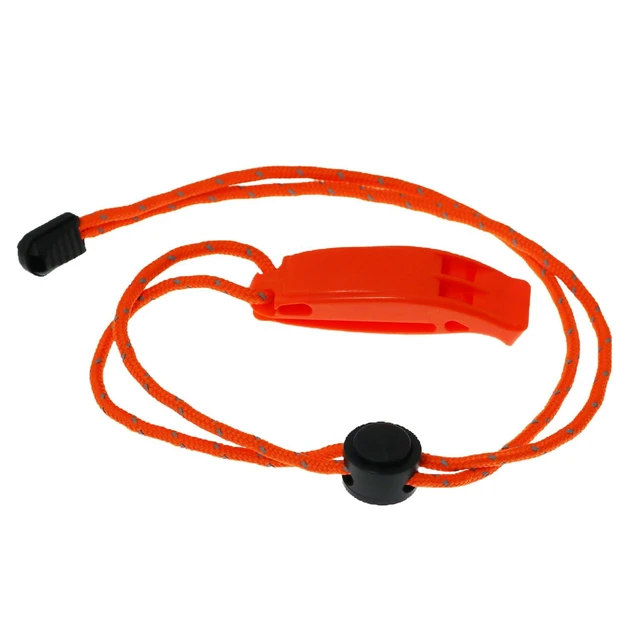 Alt view image 2 of 5 - 4PCS Outdoor Life Saving Dual Frequency Whistle Emergency Safety Whistle with Lanyard Lost Clip Survival Whistle Dolphin Tone Whistle Orange for Outdoor Adventure Home Escape Backpacking Tool