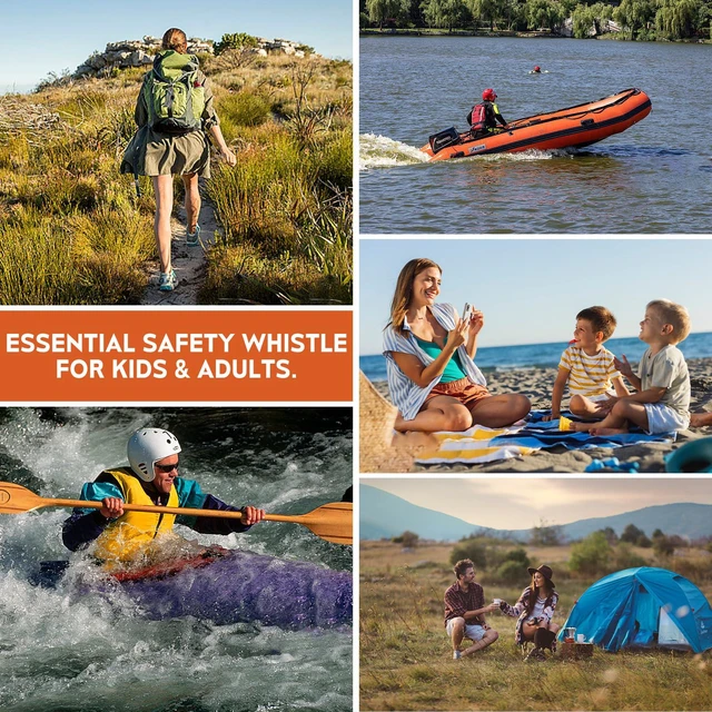 Alt view image 7 of 7 - Emergency Survival Whistles, 2 Pack Double Tube Waterproof Safety Whistle with Lanyard
