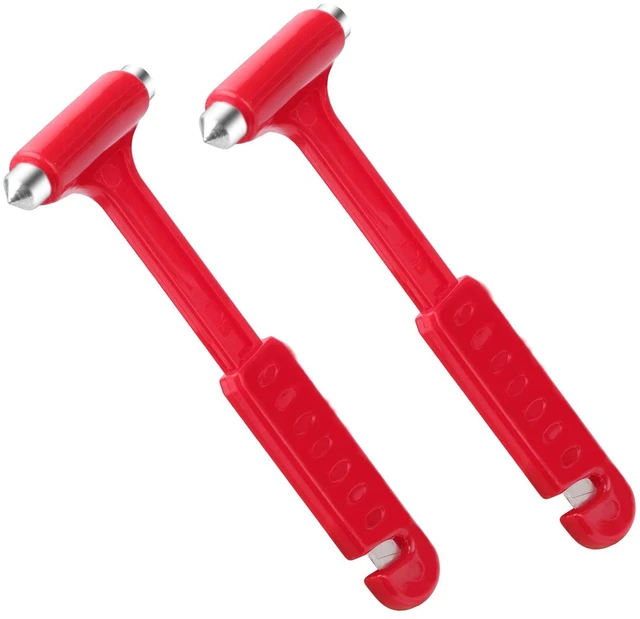 Main image of 2-Pack 2-in-1 Emergency Car Hammer & Escape Hammers - Glass Window Breakers, Seat Belt Cutter with Safety Hammer Head for Vehicle Multi-Tool, Camping, DIY