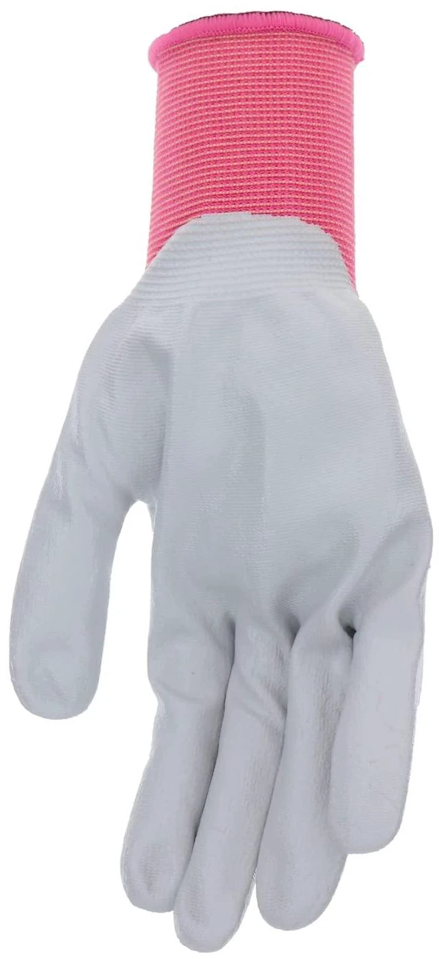Alt view image 3 of 5 - Women's Nylon Seamless Knit and Flexible Nitrile Coated Palm Garden Gloves, Water Resistant, Superior Grip, Abrasion Resistant, Pink, X-Small (MD31031SP-WXS)