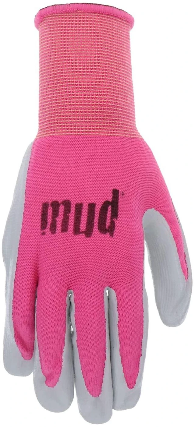 Alt view image 4 of 5 - Women's Nylon Seamless Knit and Flexible Nitrile Coated Palm Garden Gloves, Water Resistant, Superior Grip, Abrasion Resistant, Pink, X-Small (MD31031SP-WXS)