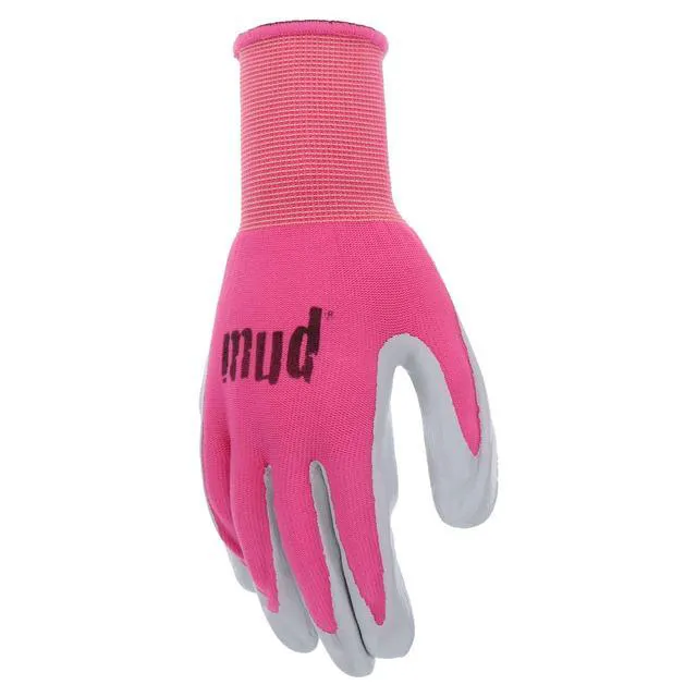 Alt view image 5 of 5 - Women's Nylon Seamless Knit and Flexible Nitrile Coated Palm Garden Gloves, Water Resistant, Superior Grip, Abrasion Resistant, Pink, X-Small (MD31031SP-WXS)