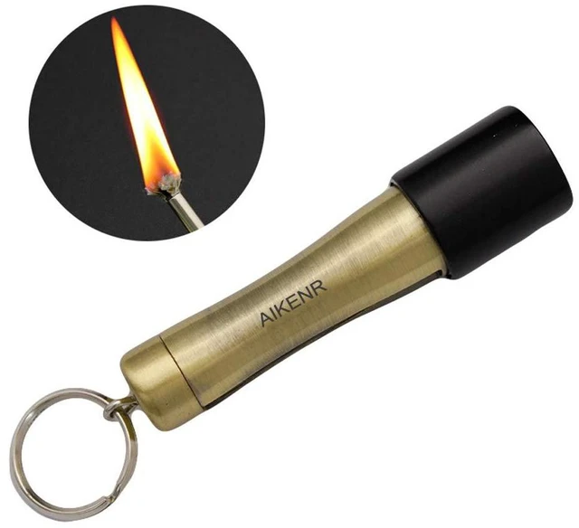 Alt view image 5 of 7 - Matchstick Fire Starter, Permanent Flint Match Kerosene Refillable Keychain Lighter Waterproof Fire Starter Outdoor Emergency Survival Gear
