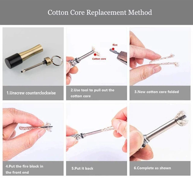 Alt view image 7 of 7 - Matchstick Fire Starter, Permanent Flint Match Kerosene Refillable Keychain Lighter Waterproof Fire Starter Outdoor Emergency Survival Gear