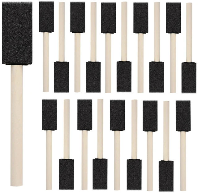 Main image of 20 Pcs Foam Paint Brushes, 1'' Sponge Paint Brush, Foam Brushes for Painting, Craft, Staining, Varnish, Touch Up