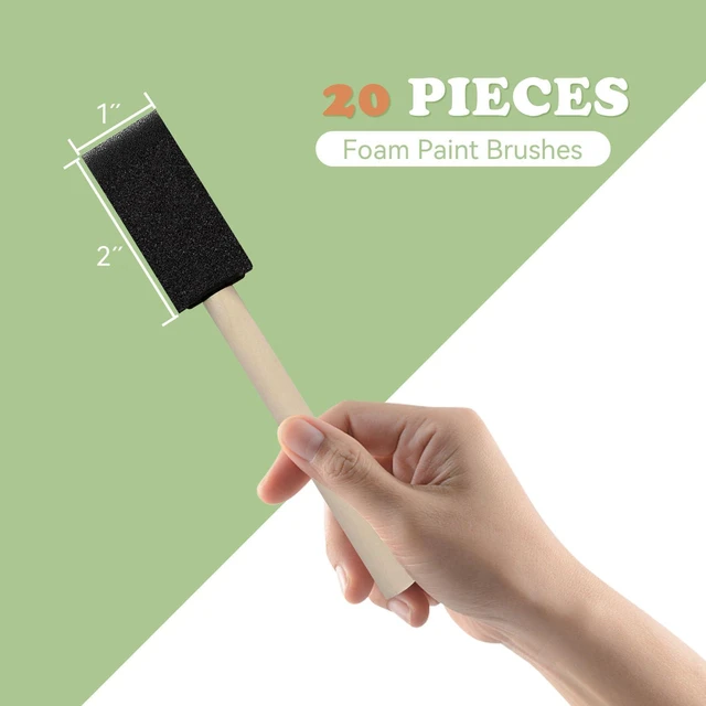 Alt view image 2 of 7 - 20 Pcs Foam Paint Brushes, 1'' Sponge Paint Brush, Foam Brushes for Painting, Craft, Staining, Varnish, Touch Up
