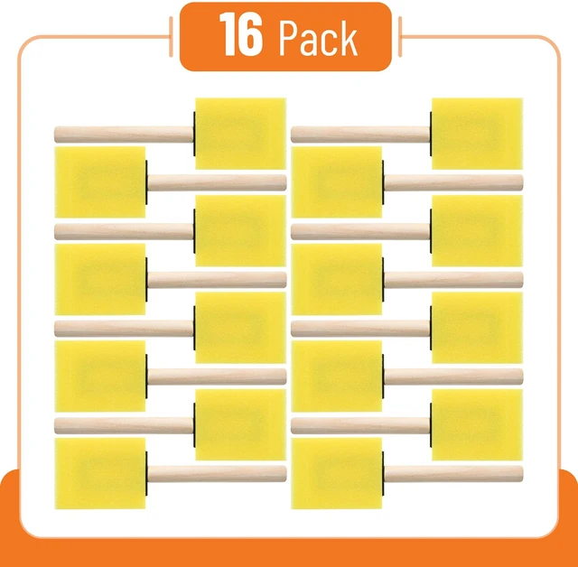 Alt view image 2 of 7 - Foam Paint Brushes, 2", 16 Pack, Yellow Sponge Brushes for Painting, Staining