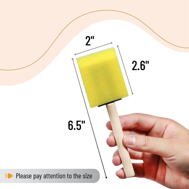 Alt view image 3 of 7 - Foam Paint Brushes, 2", 16 Pack, Yellow Sponge Brushes for Painting, Staining