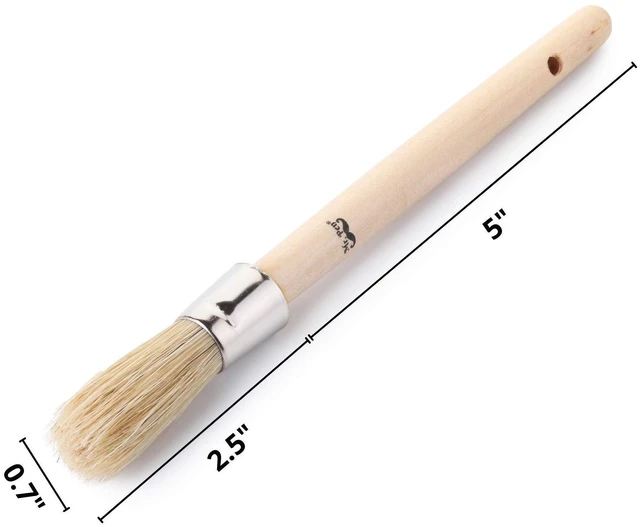 Alt view image 2 of 7 - Chalk Paint Brush, 0.7 Inch Round Wax Brush for Furniture | Chalk Paint Brushes