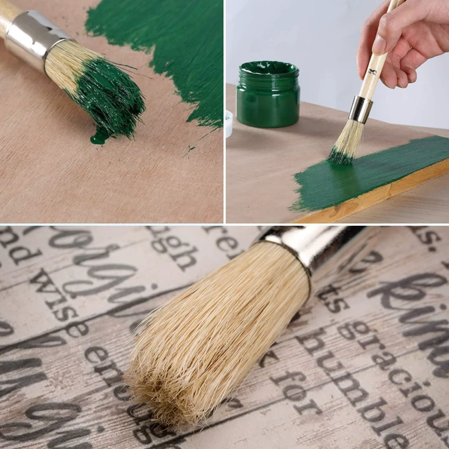 Alt view image 5 of 7 - Chalk Paint Brush, 0.7 Inch Round Wax Brush for Furniture | Chalk Paint Brushes