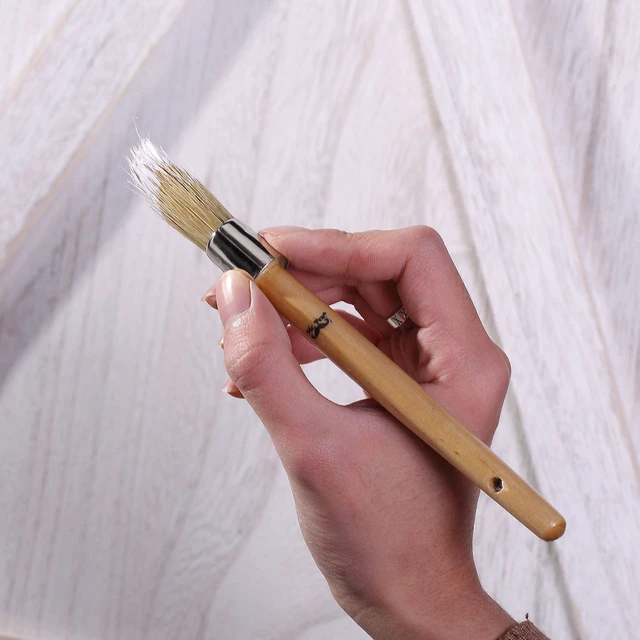 Alt view image 7 of 7 - Chalk Paint Brush, 0.7 Inch Round Wax Brush for Furniture | Chalk Paint Brushes