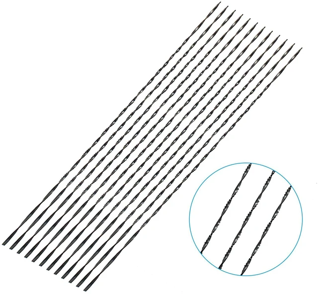 Alt view image 2 of 5 - 12 Pcs Spiral Scroll Saw Blades #6 | For Wood Metal Plastic, Cutting Sawing Carve