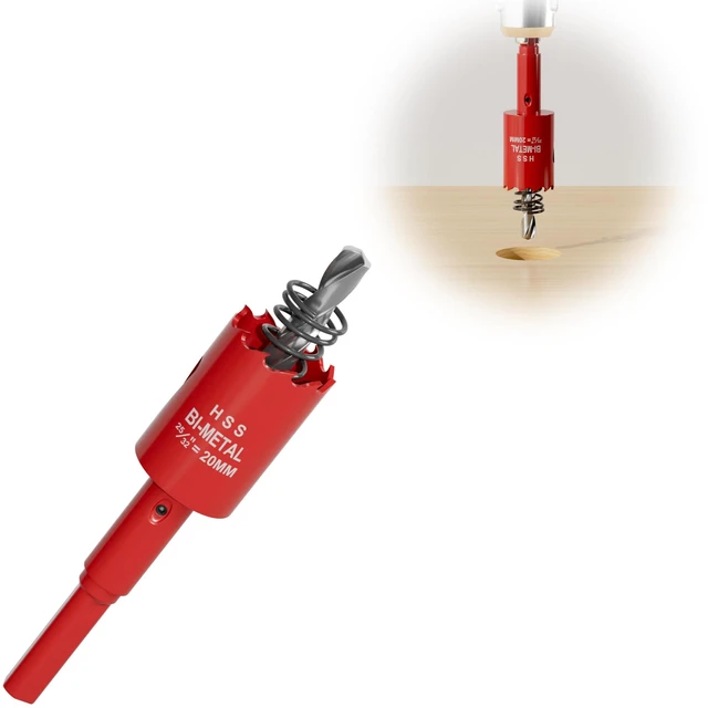 Main image of 25/32" (20mm) Bi-Metal M42 High Speed Steel Hole Saw | with Pilot Drill Bit, Smooth Cutting Edge for PVC, Drywall, Wood, Plastic, Gypsum Board, Rubber, Thin Metal
