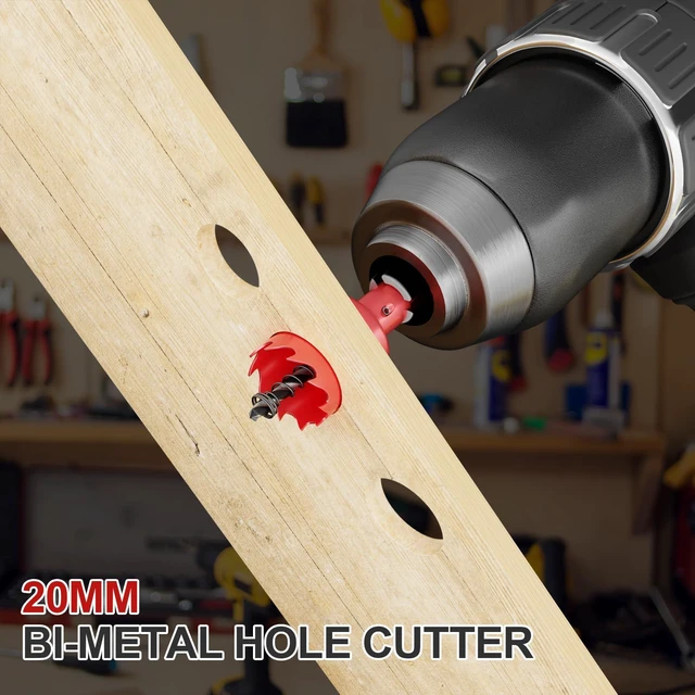 Alt view image 5 of 6 - 25/32" (20mm) Bi-Metal M42 High Speed Steel Hole Saw | with Pilot Drill Bit, Smooth Cutting Edge for PVC, Drywall, Wood, Plastic, Gypsum Board, Rubber, Thin Metal