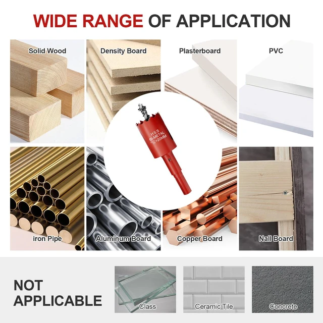 Alt view image 6 of 6 - 25/32" (20mm) Bi-Metal M42 High Speed Steel Hole Saw | with Pilot Drill Bit, Smooth Cutting Edge for PVC, Drywall, Wood, Plastic, Gypsum Board, Rubber, Thin Metal