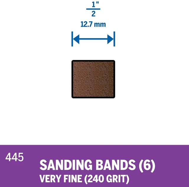 Alt view image 3 of 4 - 445 1/2" 240 grit Rotary Tool Sanding Bands, 6 Pack