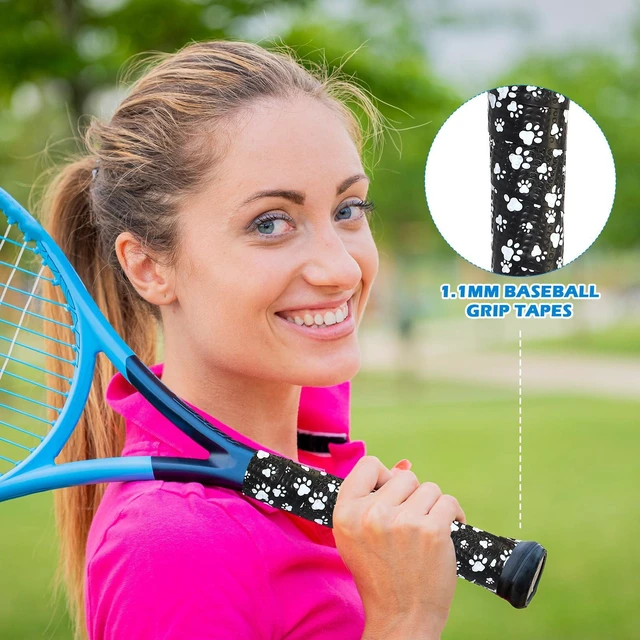 Alt view image 5 of 7 - Bat Grip Tapes for Baseball & Softball 1.1mm Precut Full Adhesive Non-Slip Softball Bat Wrap Cricket Batting Tape Replacement for Old Baseball Bats Grip(Black,Paw)