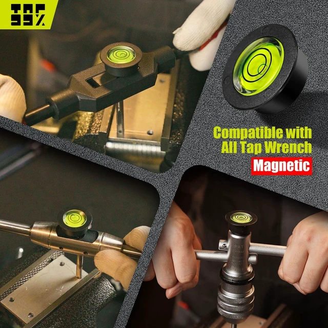 Alt view image 5 of 6 - Tap Handle Tool Level, Tap and Die Handle Level, Tap Guide, Tapping by Hand, Magnetic Bubble Level, Magnetic Adsorption, Vertical Thread Tapping, Your 99% Success Tool!(1)