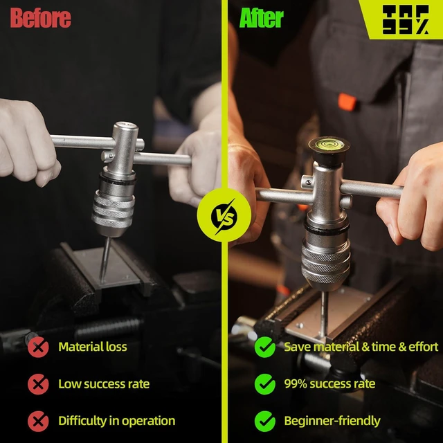 Alt view image 6 of 6 - Tap Handle Tool Level, Tap and Die Handle Level, Tap Guide, Tapping by Hand, Magnetic Bubble Level, Magnetic Adsorption, Vertical Thread Tapping, Your 99% Success Tool!(1)