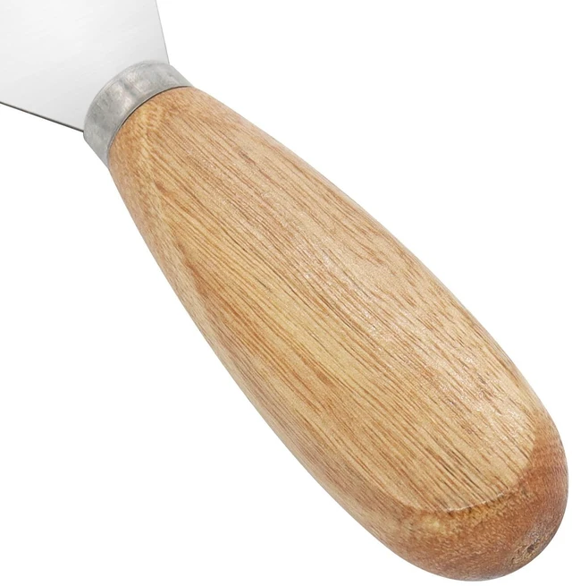 Alt view image 4 of 5 - Putty Knife, 4 Inch Metal Scraper, wooden Handle Spackle Knives for Drywall, Decals, Wall paper, Patching, Painting, Taping, Scraping Coating