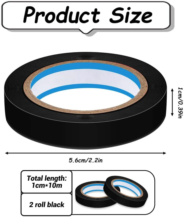 Alt view image 2 of 7 - 2 Rolls Finishing Tape Tennis Racket, 0.39 Inch × 11 Yards Grip Tennis Finishing Tape PVC Tennis Badminton Racquet Grip Tape Tennis Racket Wrap Grip Vinyl Extra Racquet Tape for Tennis Badminton