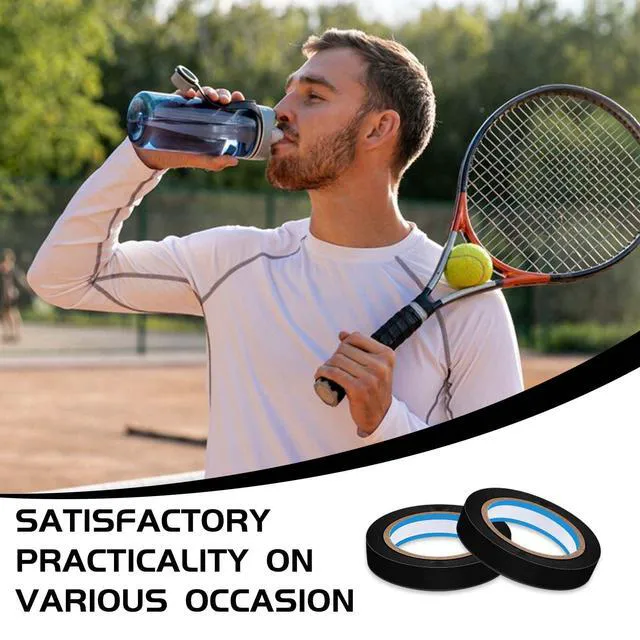 Alt view image 5 of 7 - 2 Rolls Finishing Tape Tennis Racket, 0.39 Inch × 11 Yards Grip Tennis Finishing Tape PVC Tennis Badminton Racquet Grip Tape Tennis Racket Wrap Grip Vinyl Extra Racquet Tape for Tennis Badminton