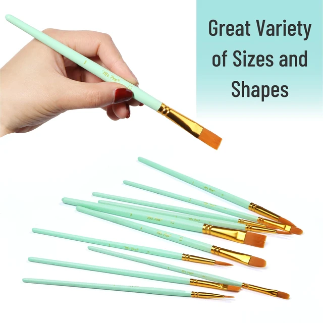 Alt view image 4 of 7 - Acrylic Paint Brushes Set, 10 Pack, Round & Pointed Tip | Nylon Hair Artist Brushes for Watercolor, Oil, Rock, Face, Nail, Miniature, Canvas, Detailing, Drawing, Art Supplies