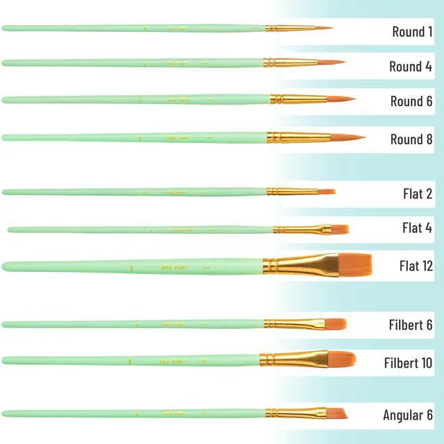 Alt view image 3 of 7 - Acrylic Paint Brushes Set, 10 Pack, Round & Pointed Tip | Nylon Hair Artist Brushes for Watercolor, Oil, Rock, Face, Nail, Miniature, Canvas, Detailing, Drawing, Art Supplies