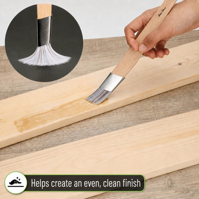 Alt view image 4 of 6 - Detail Trim Paint Brushes, 4 Pack, 6/12/16/25mm, Angled Cutting-in Brushes with Wooden Handles & Synthetic Bristles for Precise Edging, Touch-Ups, Door Frames, Baseboards & Painting Projects