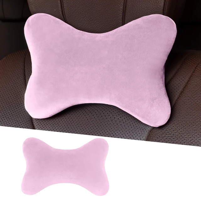 Main image of Car Headrest Pillow, Soft Comfortable Memory Foam Automotive Neck Pillow Cushion for Neck Pain Pressure Relief, Universal Fit (Pink)